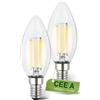 BRILONER - Set di 2 lampade LED filamento E14 candela, CEE A, 2,5W 525 lm, luce bianca calda, lampadina LED illuminazione interna, lampadine uso domestico, 35x98 mm