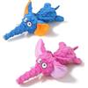 Potaroma Elephant Dog Toys - Confezione da 2 giocattoli da masticare senza | Coppia blu e rosa, maglia a doppio strato, orecchie e naso fruscianti, faccia ricamata, circa 30 x 19 cm per cuccioli.