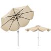 KOMFOTTEU Ombrellone da Giardino 270 cm, Inclinabile a 25°, Parasole da Spiaggia Protezione UV e Anti UV, con Manovella e 8 Stecche, Ideale per Terrazza, Balcone, Piscina (Beige)