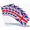 AhfuLife Union Jack Bandiera, 30 Pezzo Britannia Bandiere con 30cm Pennone, 14 x 21 cm UK Bandiera per Celebrazioni Platinum, BBQ Eventi Reali, Coppa del Mondo, Decorazione Del Partito