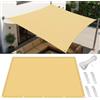 AJALGZ Telo Ombreggiante 1.7x2.5m Rettangolo, Tenda da Sole Esterno Rettangolare, Protezione UV Al 95% Vela Parasole Resistente e Idrorepellente, Copertura per Gazebo, Pergola, Veranda e Campe, Giallo