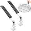 Yooyan 2 Sollevatori per griglia anti-scottatura, accessori per barbecue, griglia resistente al calore, impugnatura antiscivolo, per casa, campeggio, griglia in acciaio inox