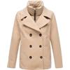 Marikoo Aylaraa cappotto corto da donna con collo staccabile, beige,