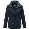 Marikoo Aylaraa cappotto corto da donna con collo staccabile, Navy,