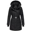 Navahoo Frostkuss 14 giacca invernale da donna con cappuccio rimovibile e cintura, nera,