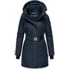 Navahoo Frostkuss 14 parka invernale da donna con cappuccio rimovibile e cintura, navy,
