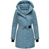 Navahoo Frostkuss 14 parka invernale da donna con cappuccio removibile e cintura, powder blue,