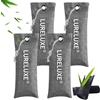 LureLuxe 4 pack sacchetti di Carbone Di Bambù per la Purificazione Dell'aria,Assorbitore di odori al carbone attivo,Carbone bambù Attivo Antiodore per Casa, Auto, Scarpe(grigio)