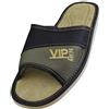 APREGGIO - Pantofole da Uomo in Pelle - Slip-On, Ciabatte, Pantofole Uomo, Antiscivolo, per Casa Grigio - VIP Taglia 45