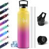 Mulbijeo Borraccia Termica 1000ML, 18/8 Acciaio Inox, Bottiglia Termica Bambini, Senza BPA, Sottovuoto a Doppia Parete, Bottiglia Termiche con Cannuccia, Borracce per Scuola, Sport, Outdoor