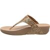 Fitflop Lulu Glitter Toe-Thongs, Sandali a Punta Aperta Donna, Oro Rosa, 40 EU