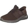 Skechers Garner-Newick 210803, Senza Lacci Uomo, Dark Brown Textile/Synthetic, 43 EU