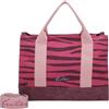 Fritzi aus Preussen Fritzi Canvas Tote Bag Canvas Zebra Pink Shopper Donna Grande Borsa Tote in Cotone con Tracolla Regolabile Vegan Stampa Zebra Animalier per Spiaggia Città Festival Mare 29,5x40x14 cm, Rosa