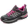CMP Rigel Low Wmn Trekking Shoe Wp, Scarpe da trekking Donna, Grey-Fuxia-Ice, 39 EU