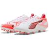 Puma Ultra 5 PRO FG/AG - Scarpe da Calcio Unisex, Puma White-Puma Black-Glowing Red,