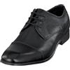 bugatti Scarpa Bassa Business In Pelle, Derby Con Punta Incrociata E Linee Eleganti, Scarpe Stringate Derby Uomo, Nero, 46 EU