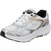 Skechers Go Run Consistent 2.0 Volt Sneaker, Pelle Bianca/Finiture Argento, 39
