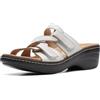 Clarks Women's Merliah Karli Sandal, White Leather, 10 Narrow