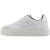 Armani Exchange Donna Kurt, Low Cut, Platform Sole, Colour Contrasts Sneaker, Op White Pale, 38 EU