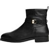 Tommy Hilfiger Donna Stivaletti Buckle Riding in Pelle, Nero (Black), 36