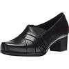 Clarks Rosalyn Adele, Mocassino da Donna, Pelle Nera, 38.5 EU Étroit