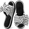 ULTRAIDEAS Pantofole da donna in memory foam a punta aperta con grazioso papillon da donna Scarpe spa con suola in gomma antiscivolo per interni ed esterni, Nero, 40.5/41.5 EU