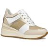 Geox D ZOSMA A, Scarpe da Ginnastica Donna, White/Lt Gold, 39 EU