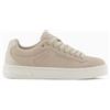 Armani Exchange Donna London, Leather, Gold Logo Sneaker, Sabbia, 40 EU
