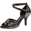 Diamant Donne Scarpe da Ballo 141-058-420 - Pelle/Scamosciato Nero/Platino Antico - 7,5 cm Stiletto [UK
