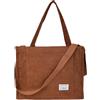 Valleycomfy Borsa a tracolla da donna, stile vintage, casual, in velluto a coste, borsa a tracolla, borsa da viaggio, borsa ecologica, Marrone, Large