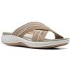 Clarks Women's Mira Isle Slide Sandal, Sand Combi Textile, 37.5 EU