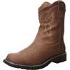 ROPER Stivali da donna Chunk Rider ricamati punta rotonda casual metà polpaccio tacco basso 2,5-5,1 cm - marrone, Marrone, 40.5 EU