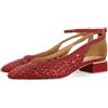 GIOSEPPO Ballerine Intrecciato Bracciale Pelle BARDEJOV, Bordeaux, 36 EU
