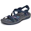 Skechers Reggae Slim Sun Array Flat Sandalo da Donna, Blu Navy, 40
