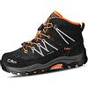 CMP Kids Rigel Mid Trekking Shoes Wp, Scarpe da trekking Unisex - Bambini e ragazzi, Antracite Flash Orange 47UG, 32 EU