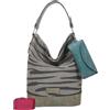 Fritzi aus Preussen Fritzi Izzy07 Olga Canvas Zebra Wild Hobo Borsa a Spalla Donna in Cotone con Custodia Occhiali Rimovibile e Tracolla Vegan Stampa Zebra per Spiaggia Città Festival 37 x 27 x 17 cm, Verde