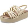 Crocs Donna Brooklyn Strappy Low Wedge Sandalo, Bone, 42/43 EU