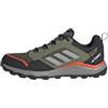adidas Uomo Terrex Tracerocker 2 Gore-Tex Trail Running Shoes, Olive Strata/Charcoal Solid Grey/Semi Impact Orange, 38 2/3 EU