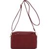 FashionPuzzle - Borsa a tracolla piccola con tripla zip, Borgogna, taglia unica