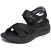 Skechers Sandali da Donna Arch Fit 2.0 Feelin' Bright Flat, Nero, 37 EU