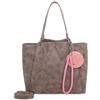 Fritzi aus Preussen Fritzi42N Vintage Shopper Donna in Ecopelle Borsa a Mano Borsa a Spalla Festival Città Vegana Tasca Rimovibile Effetto Vintage 33 x 45 x 18 cm - Nero, Rosa, Marrone, Verde, Grigio, Rosa, Blu, Curry