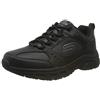 Skechers Oak Canyon Redwick Uomo Formatori, Black Leather Synthetic Textile Black Trim, 41 EU