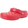 Crocs Classic Lined Bold Check Clog K, Zoccoli Unisex - Bambini e Ragazzi, Lampone Digitale, 29/30 EU