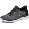 Skechers Donna Summits Dazzling Haze Slip-in ALLENATRICE, Black Mesh/White Trim, 36 EU Large