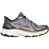 Skechers Uomo Stamina Sport Kordae Slip-In ALLENATRICE, Charcoal Leather/Orange Mesh/Pu, 41 EU
