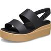 Crocs Brooklyn - Zoccoli da Donna con Zeppa, Anacardi Neri, 42/43 EU