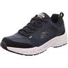 Skechers Oak Canyon Uomo Formatori, Navy Leather Pu Mesh Black Trim, 45 EU