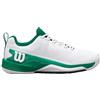 Wilson Rush PRO 4.5 Clay Herren-Tennisschuhe, Atmungsaktives Mesh, Außergewöhnliche Unterstützung und Abriebfestigkeit, Leichte Dämpfung, Weiß/Bosphorus/Schwarz, Größe 11