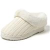 Dearfoams Pantofole da donna Hannah in ciniglia lavorata a maglia, Crema, 39/40 EU