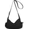 Miss Lulu Borsa a Tracolla Donna in Nylon, Design a Mezzaluna Nero